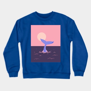 Tale of a Humpback whale's tail Illustration Crewneck Sweatshirt